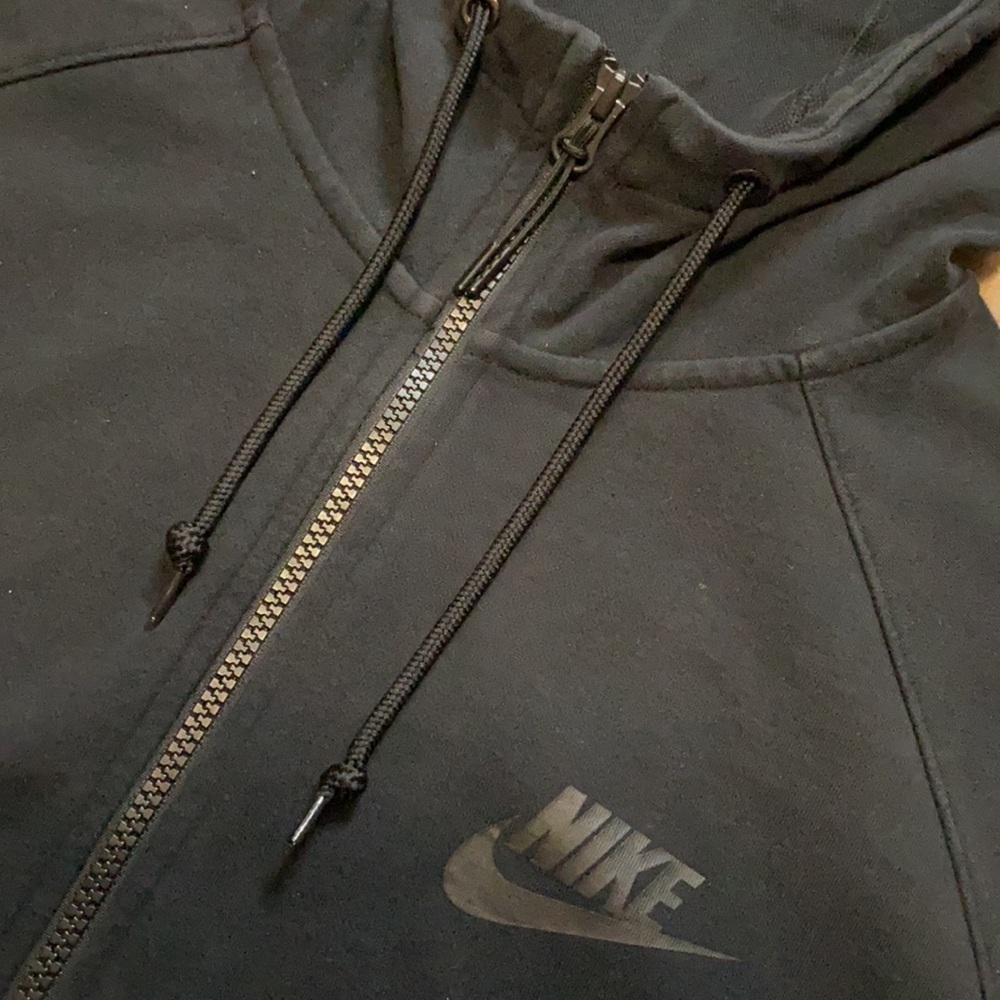 Nike Tech Fleece Zip up Hoodie Sweatpants Triple Black Sweatsuit Matching Set - Picture 4 of 10